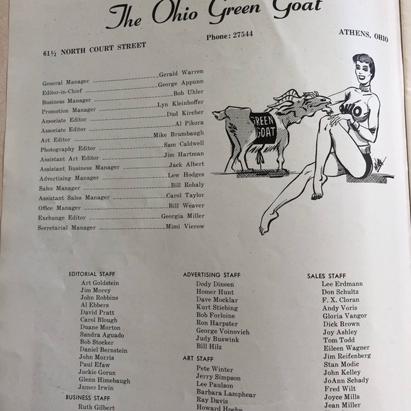 VINTAGE 3 OHIO UNIVERSITY THE GREEN GOAT MAGAZINE REEMERGENCE 1954 1955 - Picture 7 of 16
